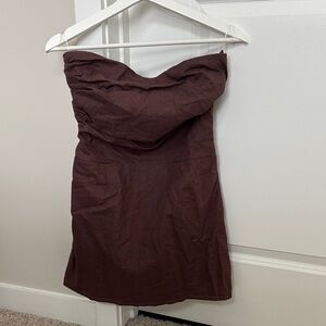 SNDYS Strapless Linen Dress